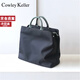 Cowley Keller公文包女士手提包尼龍托特包商務(wù)女包14英寸電腦包送女友老婆禮物 黑配綠 大號 37*17*30cm