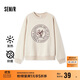森馬（Semir）[商場(chǎng)同款]女oversize發(fā)熱抗菌2024冬季繡花抓絨上衣101724116004