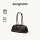 Songmont【雎曉雯同款】山下有松循跡保齡球枕頭包波士頓腋下法棍包 黑檀色 現(xiàn)貨