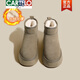 卡帝樂(lè )鱷魚(yú)（CARTELO）高檔真皮厚底雪地靴女2026冬季新款皮毛一體加絨棉鞋加厚保暖東北 羚羊棕 37