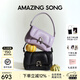 Amazing Song乙頌女包[教師節禮物]花卷包中號斜挎包頭層羊皮小眾原創(chuàng  )單肩包女 【優(yōu)雅黑】