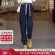 絲柏舍運(yùn)動休閑褲2025秋裝新款女裝松緊腰抽繩對稱口袋長褲