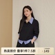 纖莉秀【舒適衛衣套裝】大碼女裝設計感休閑兩件套胖mm2025秋新款076 黑色【衛衣QK2941】 XL