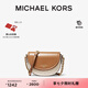 MICHAEL KORS邁克高仕 MK【七夕禮物】Jet Set Charm 中號老花拼色半月馬鞍包 香草白/棕色 149 中號 順豐空運 極速發(fā)貨