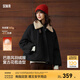 森馬（Semir）羽絨服女插肩袖可脫卸毛領(lǐng)2025新款冬季oversize花苞外套復古 黑色調（灰鴨絨）00399（特寬松介意可拍小一碼） S