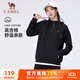 駱駝（CAMEL）棉感連帽休閑半開(kāi)胸長(cháng)袖女套頭衛衣 J24CAXLN616 幻影黑 L