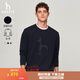 哈吉斯（HAZZYS）男裝 春秋款大狗LOGO上衣休閑戶外圓領(lǐng)衛(wèi)衣男ABTZE0BCF02 深藏青色DN L (175/96A 48)