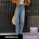 moussy【熱銷爆款】 經(jīng)典高腰水洗直筒休閑牛仔褲028HAS11-2391 113深藍(lán)色 L