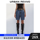 UR2025秋季新款女裝休閑復古水洗腰帶中褲牛仔褲UYV850108 藍色 26