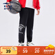 鴻星爾克兒童運(yùn)動(dòng)長(zhǎng)褲春季新款簡(jiǎn)約純色針織褲中大童保暖男童褲子 正黑 160