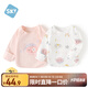 舒貝怡2件裝嬰兒衣服0-6月寶寶半背衣新生兒上衣春秋款內(nèi)衣睡衣粉52CM