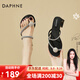達芙妮（DAPHNE）涼鞋女羅馬鞋兩穿外穿2025夏季粗跟低跟少女夏天涼拖鞋仙女風(fēng) 黑色 37 (235mm) 標準碼