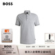 BOSS博斯【禮物】男士徽標牛津棉質(zhì)珠地布短袖Polo衫 041-灰色 XL