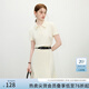 范思藍(lán)恩肌理感簡約修身短款polo領(lǐng)T恤女2025夏新款短袖2118 淡黃色 M