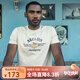 AKCLUB春夏時(shí)尚復古短袖T恤男自由古巴系列老人與海印花AK男裝2400218 象牙白 L