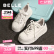 百麗（Belle）休閑帆布鞋女商場同款厚底增高板鞋B3P1DBM4 米色 36 (230mm)