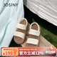 卓詩(shī)尼厚底涼鞋女2025新款夏外穿軟底踩屎感平底運動(dòng)沙灘鞋 米白色 37
