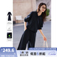 梵希蔓藏青色開春穿搭衛(wèi)衣套裝女2025年新款連帽外套闊腿褲兩件套 A0675 藏青色 XL