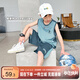 左西男童夏裝套裝2025兒童夏季速干籃球服運動(dòng)背心兩件套 藍灰色 130