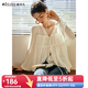 Olrain歐芮兒2025夏季新款氣質(zhì)V領(lǐng)綁帶設(shè)計(jì)飄逸靈動(dòng)仙氣雪紡衫 米杏色 S