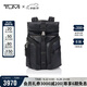 途明（TUMI）ALPHA BRAVO男士雙肩包翻蓋大容量皮革電腦包黑色商務(wù)通勤