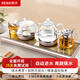 新功（SEKO）全自動(dòng)上水電熱水壺茶具套裝保溫玻璃電茶壺功夫燒水壺W120