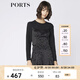 PORTS寶姿 新品女裝優(yōu)雅圓領提花魚尾下擺連衣裙SA9D004GFB012 黑色 M (6)