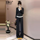 艾珠兒（Aizhuer）衛(wèi)衣女假兩件連帽休閑運(yùn)動(dòng)闊腳褲兩件套裝女秋季韓系穿搭一整套 灰色套裝 M 45/55kg