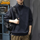 吉普（JEEP）衛衣男秋冬季拉鏈寬松長(cháng)袖T恤男士燈芯絨加厚保暖男裝 灰色 3XL