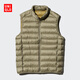 優(yōu)衣庫男裝高級輕型羽絨背心/休閑羽絨馬甲472294 34 駝色 M /170/92A