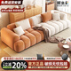 奶油風絨布沙發(fā)簡約現(xiàn)代家用客廳布藝沙發(fā)日式網(wǎng)紅公寓棉花糖沙發(fā) 科技布海綿款【顏色備注】實木框架 1.2米單人位