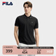 FILA 領(lǐng)航POLO|斐樂(lè)官方男裝針織POLO2025夏季新款時(shí)尚休閑涼感短袖 正黑色-BK 2XL 185/104A/XXL