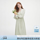 范思藍(lán)恩秋季法式花邊U領(lǐng)連衣裙女秋裝2024新款優(yōu)雅氣質(zhì)編織繩收腰長(zhǎng)裙女 海沫綠 XS