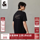 杰克·瓊斯（JACK&JONES）男裝短袖t恤男夏季新款潮流100%純棉休閑半袖T恤男士刺繡純色短袖 E40 黑色 L 180