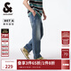 杰克·瓊斯（JACK&JONES）秋季新款男士褲子寬松做舊磨白水洗棉質(zhì)長(cháng)褲休閑牛仔褲224232040 深牛仔藍A14 S (170)RW