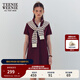 Teenie Weenie小熊春夏季通勤職場寬松POLO披肩連衣裙學(xué)院風(fēng)時尚女 酒紅色 M (165)