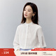 茵曼（INMAN）純棉法式通勤花邊立領襯衫女2025春季氣質(zhì)高級感時尚長袖襯衣 珍珠白 S