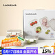 樂(lè )扣樂(lè )扣（LOCK&LOCK）玻璃飯盒保鮮密封冰箱便當飯盒收納盒4件套（不銹鋼蓋）