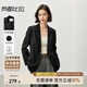 尚都比拉高智感西裝女秋季免打理小西服休閑寬松外套氣質(zhì)上衣 黑色 M