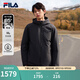 FILA 斐樂官方男士羽絨服冬季新品時尚休閑保暖連帽輕薄長袖上衣 正黑色-BK L 175/96A