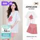 婧麒（JOYNCLEON）孕婦裝夏季時(shí)尚減齡卡通印花T恤短袖外穿上衣 白XXL Jwc159476