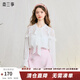 兩三事云煙成霧 2025夏季新款甜美拼布荷葉邊長(cháng)袖白色上衣女寬松 白色 L