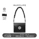 INJOYLIFE 包包潮流單肩包女復古優(yōu)雅小方包小眾質(zhì)感斜挎包 黑色