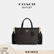 蔻馳（COACH）奧萊女士經(jīng)典標(biāo)志CITY迷你托特包單肩斜挎包手提包c(diǎn)ity15 IM/胡桃木色/黑色