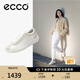 愛步（ECCO）七夕禮物 板鞋女 軟底輕盈耐磨百搭德訓(xùn)休閑鞋 柔酷零點(diǎn)220253 白色/灰白色22025352292 38