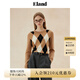 ELAND衣戀毛衣女學(xué)院風(fēng)圓領(lǐng)寬松格紋羊毛保暖舒適毛針織衫 卡其色(35)Beige S 160