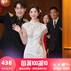 泰勒馬丁香檳色新中式旗袍訂婚禮服2025新款新娘敬酒服秀禾服婚紗主紗婚服 白月光 S