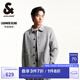 杰克·瓊斯（JACK&JONES）男裝春秋單側(cè)皮標(biāo)LOGO裝飾時(shí)尚潮流百搭尖領(lǐng)毛呢大衣男224427017 中花灰GH1 常規(guī) 中花灰GH1 L 180