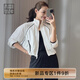 美洋（MEIYANG）冰紗防曬外套UPF100防護帥氣撞色線條立領短款夾克時尚新款外套女 白色 L