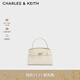 CHARLES&KEITH鱷魚(yú)紋凱莉包手提斜挎婚包包女包生日禮物CK2-50270880-1 Ivory象牙色 S